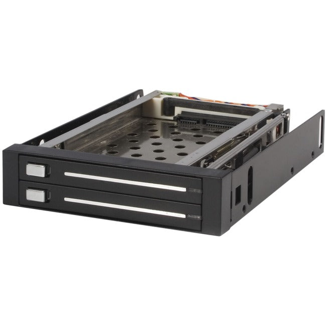 StarTech.com StarTech.com 2 Drive 2.5in Trayless Hot Swap SATA Mobile Rack Backplane - Storage bay adapter - black