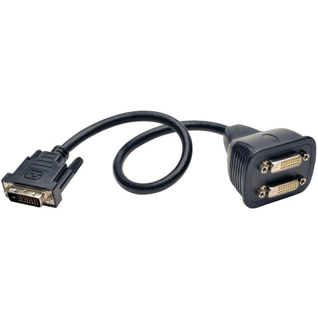 Tripp Lite 1ft DVI Y Splitter Video Monitor Cable DVI-D M-2xF 1'