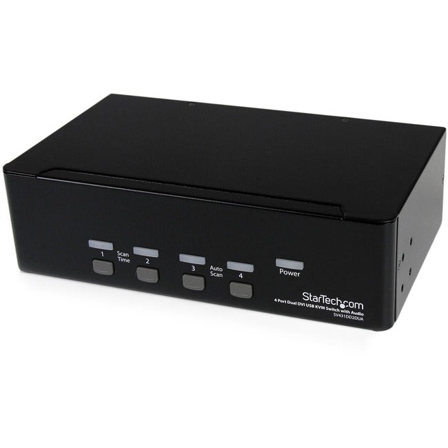 StarTech.com 4 Port Dual DVI USB KVM Switch w- Audio & USB Hub