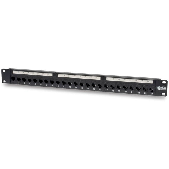 Tripp Lite 24-Port Cat6 Cat5 Patch Panel Feed Through Rackmount 568A-B RJ45 1URM TAA