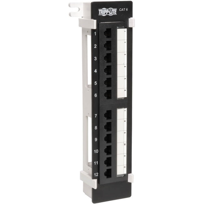 Tripp Lite 12-Port Cat6 Cat5 Patch Panel Wall Mount Vertical 110 RJ45 TAA