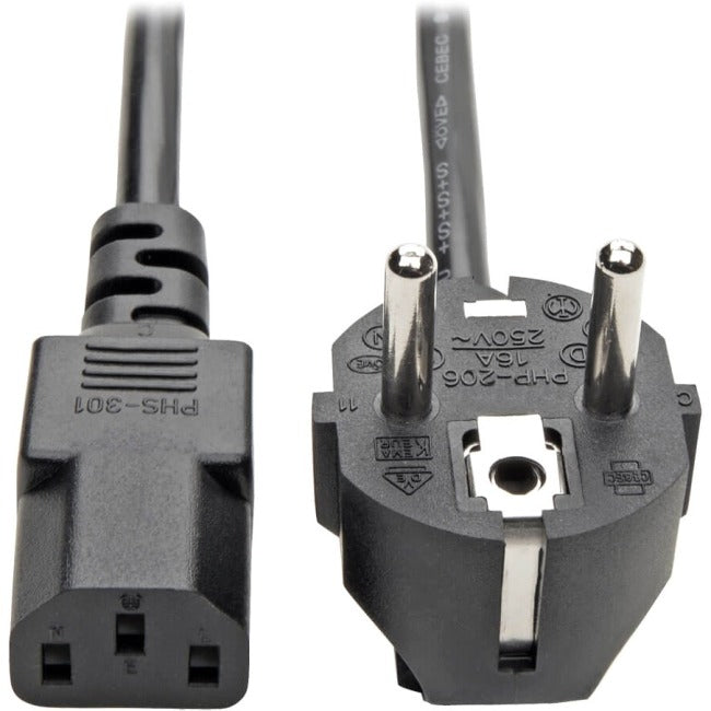 Tripp Lite 6ft 2-Prong Computer Power Cord European Cable C13 to SCHUKO CEE 7-7 Plug 10A 6'