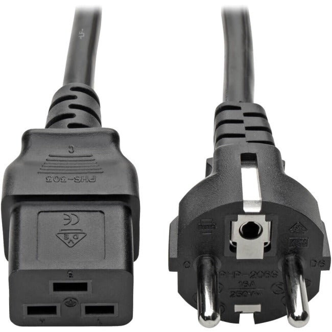 Tripp Lite 8ft 2-Prong Computer Power Cord European Cable C19 to SCHUKO CEE 7-7 Plug 16A 8'