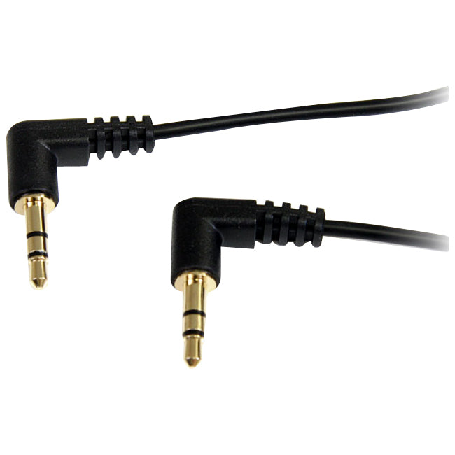 StarTech.com 1 ft Slim 3.5mm Right Angle Stereo Audio Cable - M-M