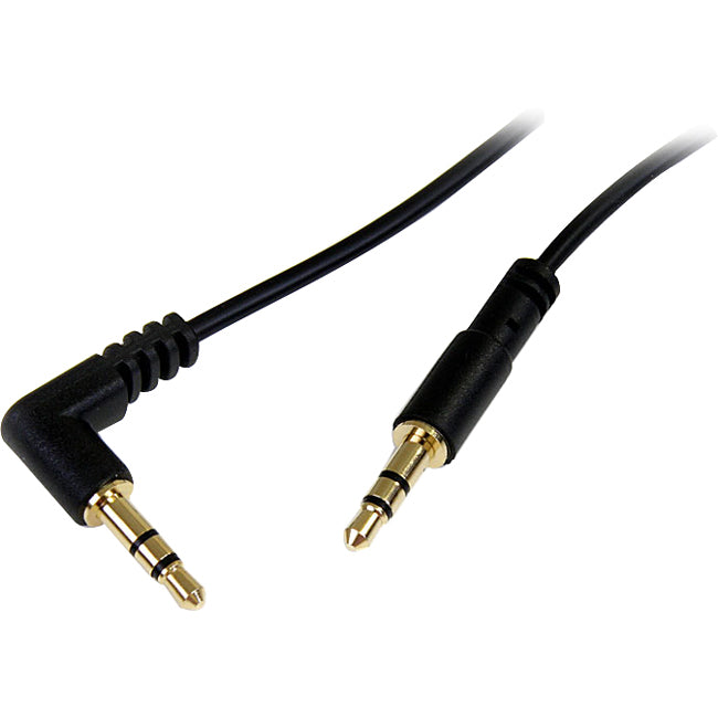 StarTech.com 1 ft Slim 3.5mm to Right Angle Stereo Audio Cable - M-M