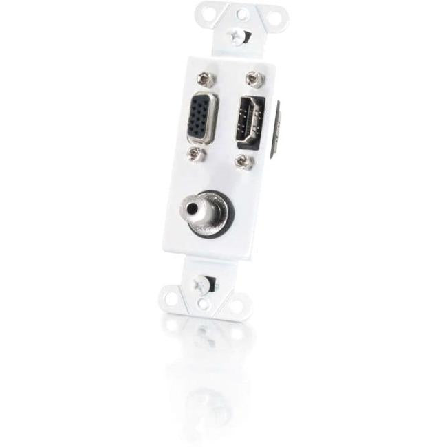 C2G NEW!! Decorative HDMI, HD15 VGA, 3.5mm Wall Plate Insert White