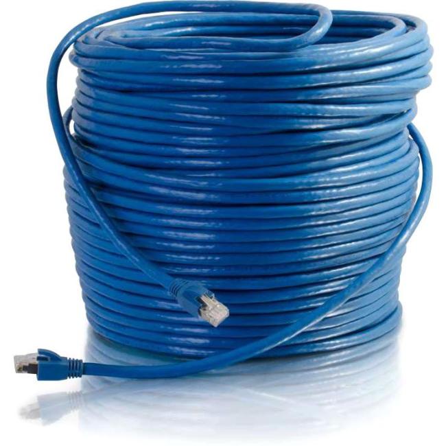 C2G 200 ft Cat6 Snagless Solid Shielded Network Patch Cable - Blue