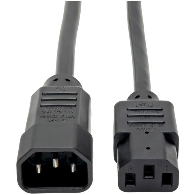 Tripp Lite 2ft Computer Power Cord Extension Cable C14 to C13 10A 18AWG 2'