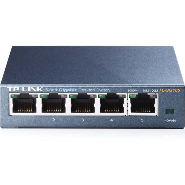 TP-LINK TL-SG105 5-Port 10-100-1000Mbps Desktop Gigabit Steel Cased Switch