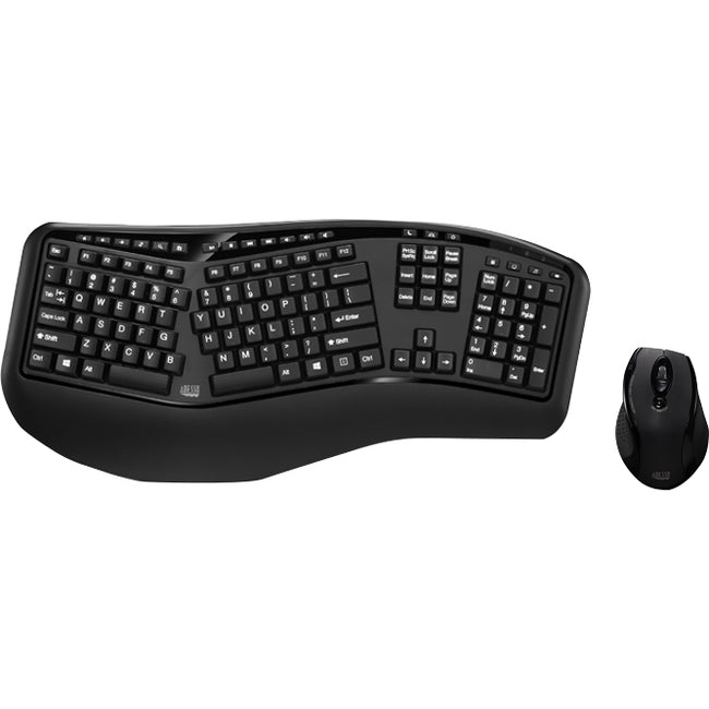 Adesso Tru-Form Media 1500 - Wireless Ergonomic Keyboard and Laser Mouse