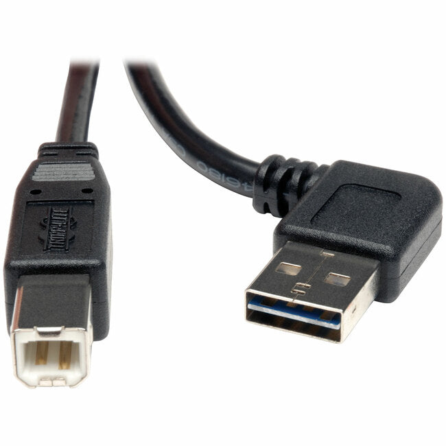 Tripp Lite Universal Reversible USB 2.0 Right Angle A-Male to B-Male Device Cable - 6ft