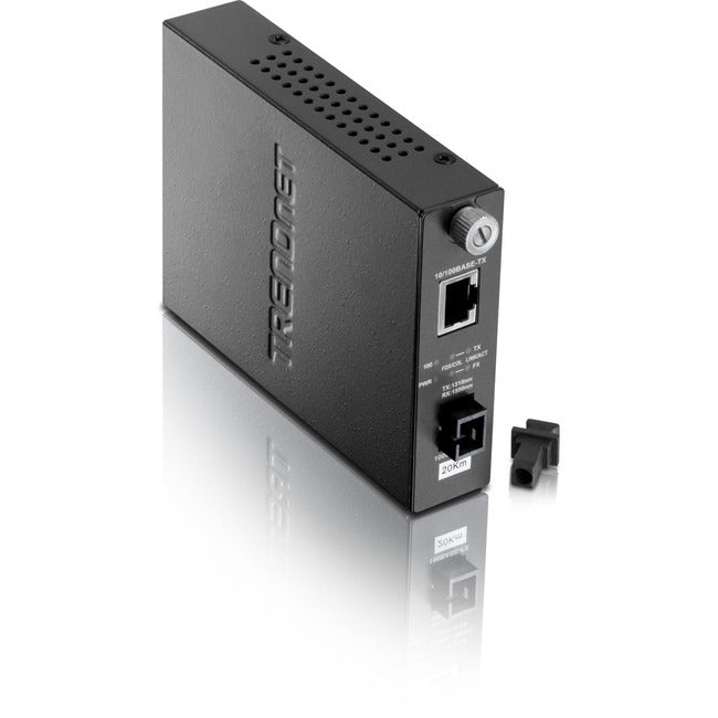 TRENDnet 10-100Mbps TX to 100Base-FX Dual-Wavelength Single-Mode Fiber Media Converter; Use with TFC-110S20D5; Up to 20km (12.4 Miles); Fiber to Ethernet Converter; Lifetime Protection; TFC-110S20D3