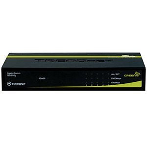 TRENDnet 5-Port Unmanaged Gigabit GREENnet Desktop Metal Switch, Ethernet-Network Switch, 5 x Gigabit Ports, Fanless, 10 Gbps Switching Fabric, Lifetime Protection, Black, TEG-S50g