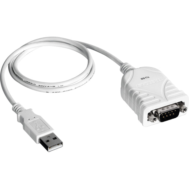 TRENDnet USB to Serial 9-Pin Converter Cable, Connect a RS-232 Serial Device to a USB 2.0 Port, Supports Windows & Mac, USB 1.1, USB 2.0, USB 3.0, 21 Inch Cable Length, Plug & Play, White, TU-S9