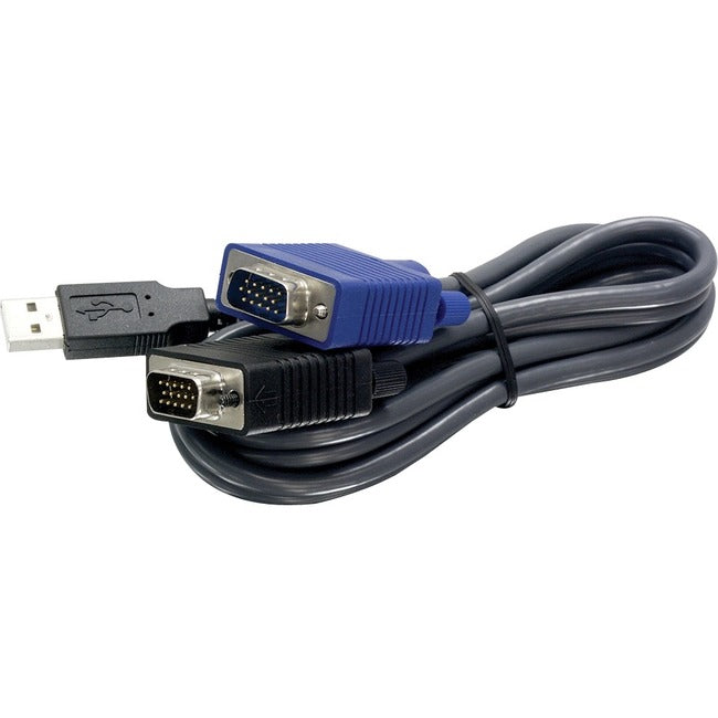 TRENDnet USB VGA KVM Cable,15 Feet, TK-CU15, Connect with TRENDnet KVM Switches, USB Keyboard-Mouse Cable and Monitor Cable
