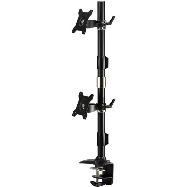 Amer Mounts Clamp Based Vertical Dual Monitor Mount for two 15"-24" LCD-LED Flat Panels