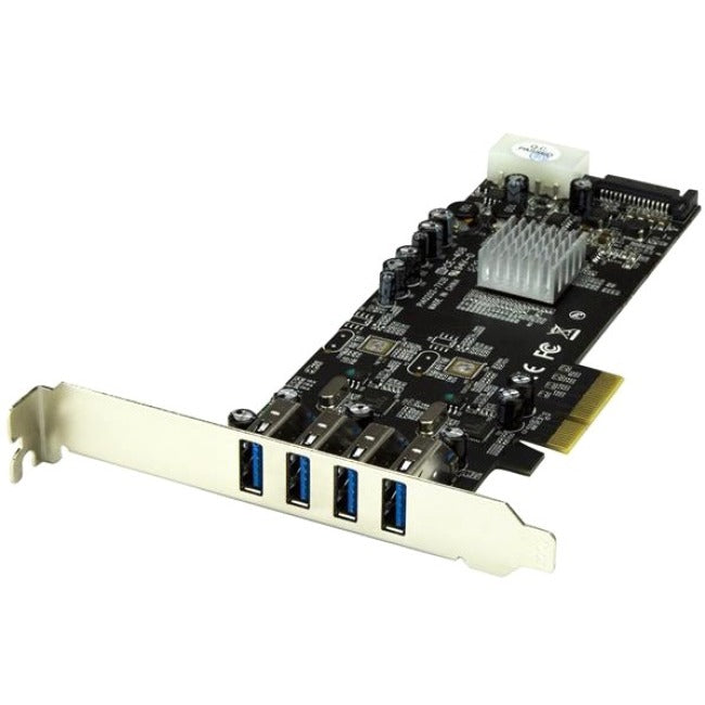 StarTech.com 4 Port PCI Express (PCIe) SuperSpeed USB 3.0 Card Adapter w- 2 Dedicated 5Gbps Channels - UASP - SATA - LP4 Power