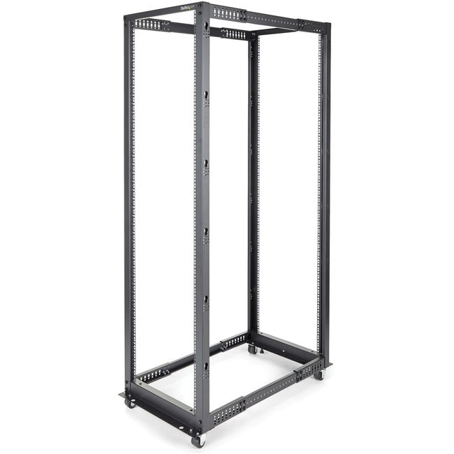 StarTech.com 42U Adjustable Depth Open Frame 4 Post Server Rack Cabinet - Flat Pack w- Casters, Levelers and Cable Management Hooks  FRN