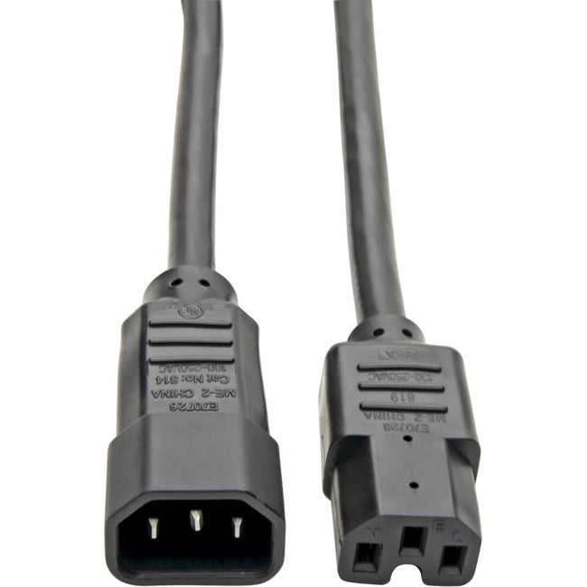 Tripp Lite 2ft Computer Power Cord Cable C14 to C15 Heavy Duty 16A 14AWG 2'