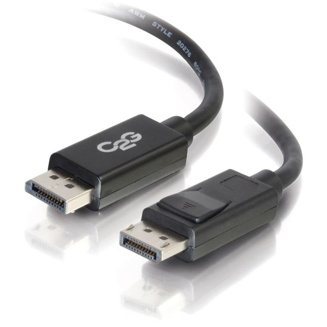 C2G 25ft DisplayPort Cable with Latches 8K UHD M-M - Black