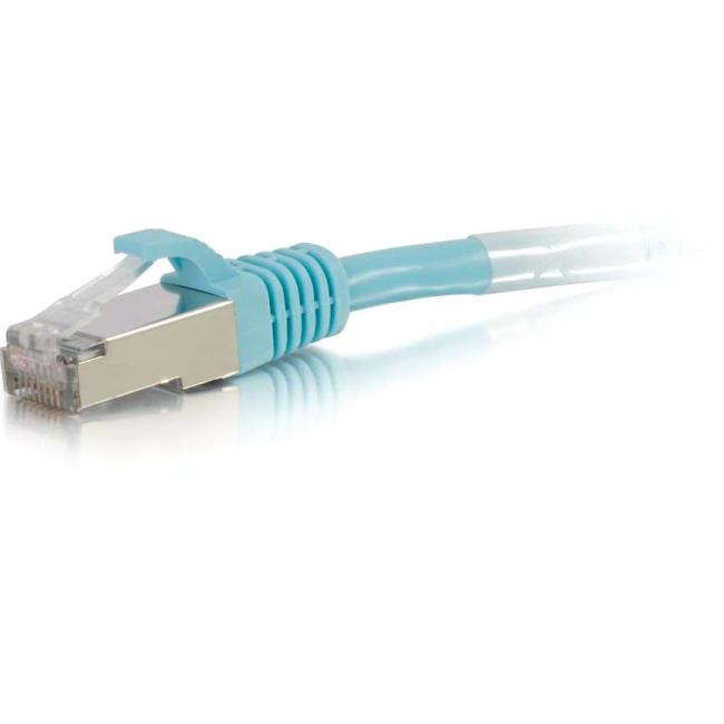 C2G 1ft Cat6a Snagless Shielded (STP) Network Patch Cable - Aqua