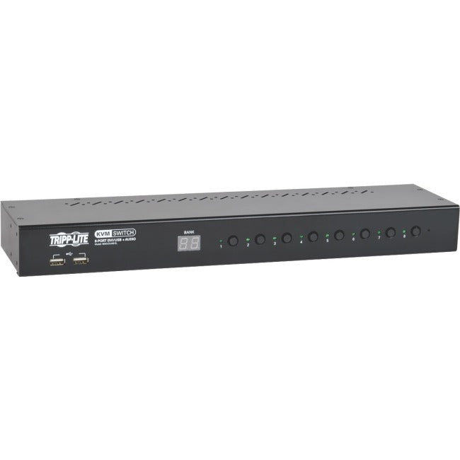 Tripp Lite 8-Port 1U Rackmount DVI - USB KVM Switch with Audio and 2-Port USB Hub