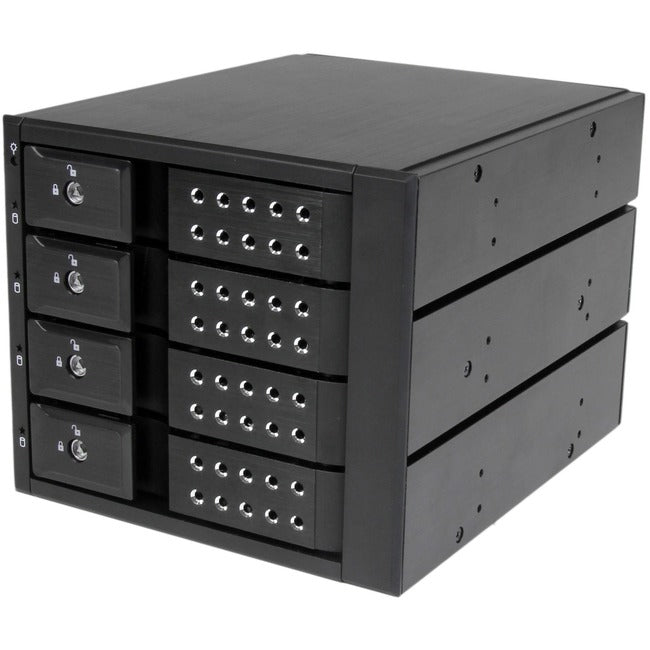 StarTech.com 4 Bay Aluminum Trayless Hot Swap Mobile Rack Backplane for 3.5in SAS II-SATA III - 6 Gbps HDD