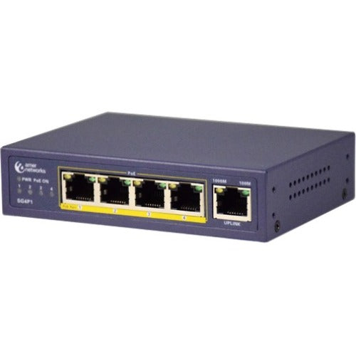 Amer 5 Port 10-100-1000 Desktop Switch with 4 PoE ports