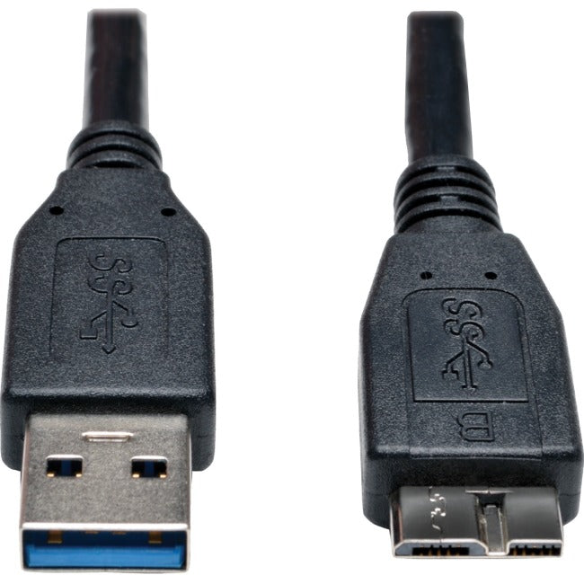 Tripp Lite USB 3.0 SuperSpeed Device Cable (A to Micro-B M-M) Black, 1-ft.