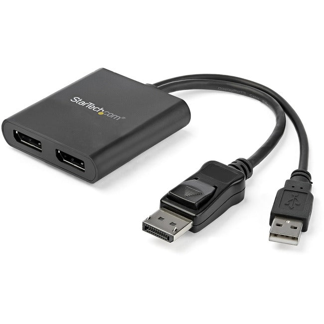 StarTech.com 2-Port Multi Monitor Adapter, DisplayPort 1.2 MST Hub, Dual 4K 30Hz, Video Splitter for Extended Desktop Mode, Windows Only