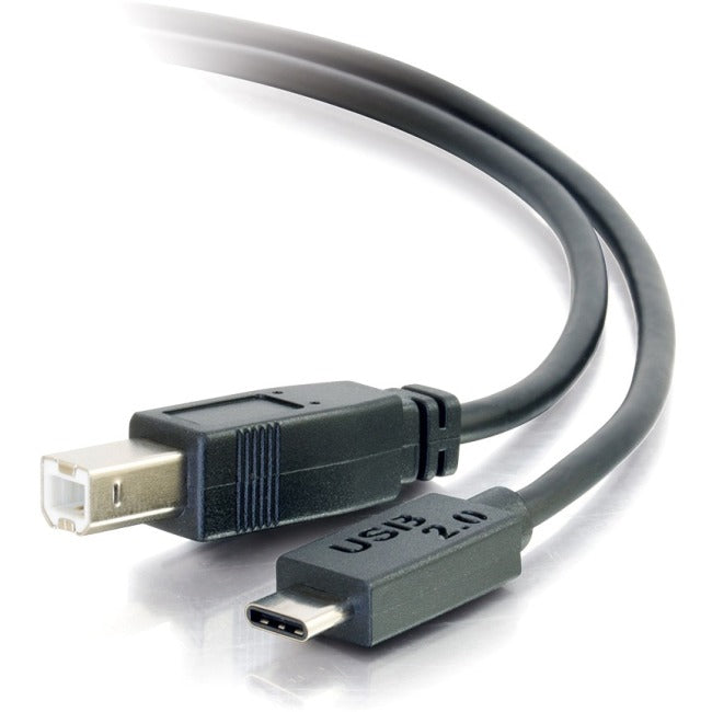 C2G 10ft USB 2.0 USB-C to USB-B Cable M-M - Black