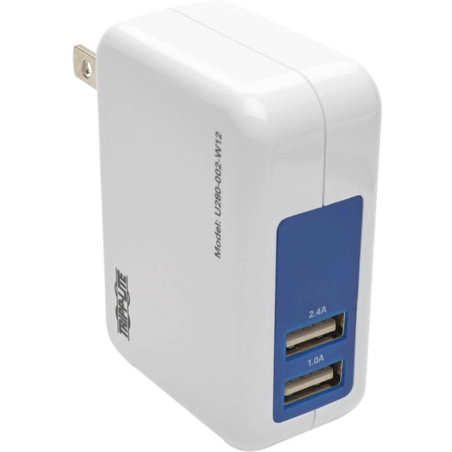 Tripp Lite 2-Port USB Wall-Travel Charger, 5V, 1.0-2.4A