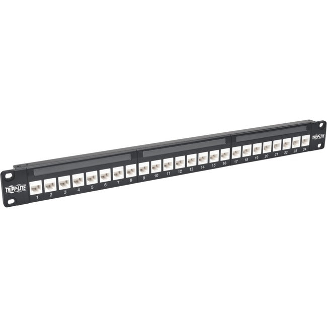 Tripp Lite 24-Port Cat6a Patch Panel Feedthrough Rackmount RJ45 Ethernet 1U