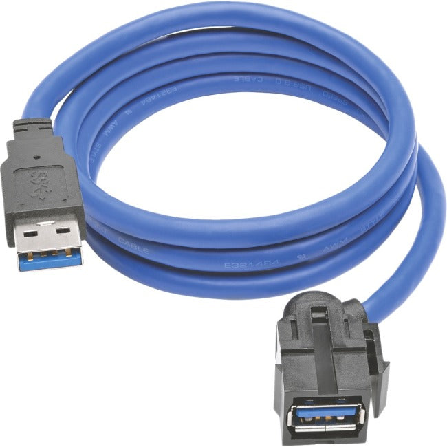 Tripp Lite USB 3.0 SuperSpeed Keystone Jack Type-A Extension Cable (M-F), 3 ft