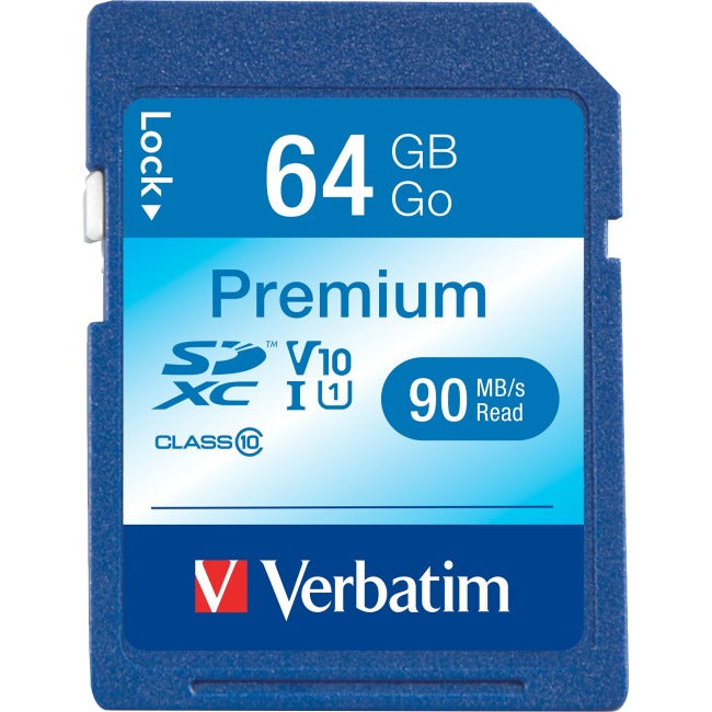 Verbatim 64GB Premium SDXC Memory Card, UHS-I V10 U1 Class 10