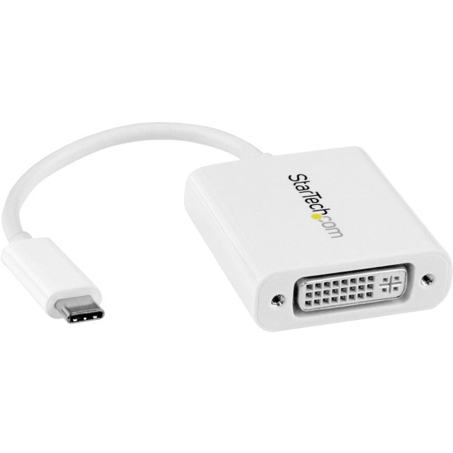 StarTech.com USB C to DVI Adapter - White - Thunderbolt 3 Compatible - 1920x1200 - USB-C to DVI Adapter for USB-C devices such as your 2018 iPad Pro - DVI-I Converter