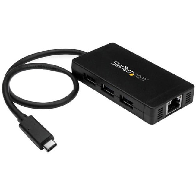 StarTech.com USB-C to Ethernet Adapter - Gigabit - 3 Port USB C to USB Hub and Power Adapter - Thunderbolt 3 Compatible