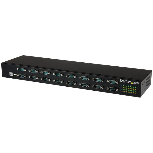 StarTech.com USB to Serial Hub - 16 Port - COM Port Retention - Rack Mount and Daisy Chainable - FTDI USB to RS232 Hub