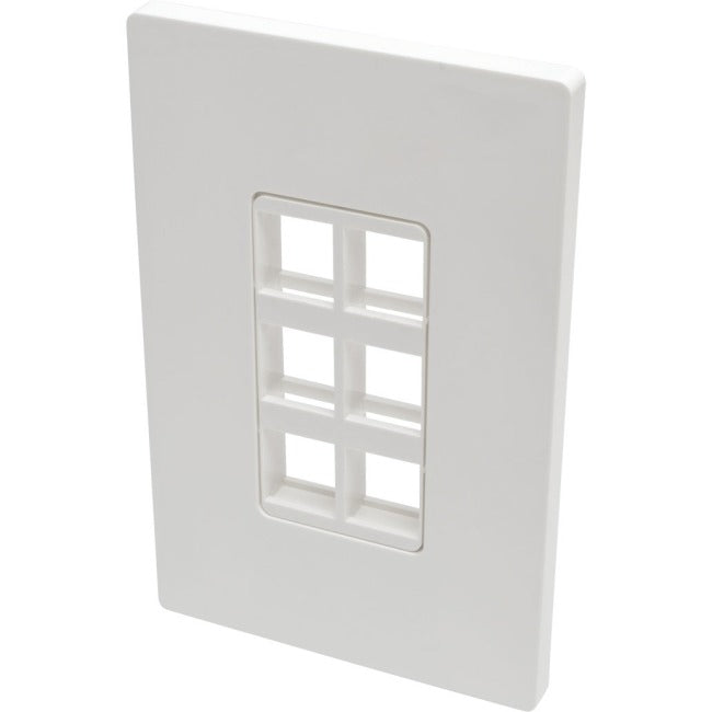 Tripp Lite 6-Port Single-Gang Universal Keystone Wallplate, White