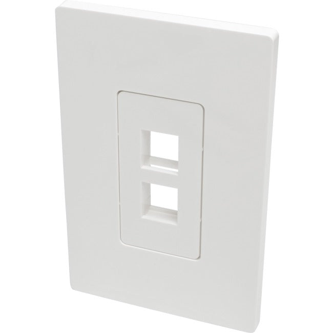 Tripp Lite 2-Port Single-Gang Universal Keystone Wallplate, White