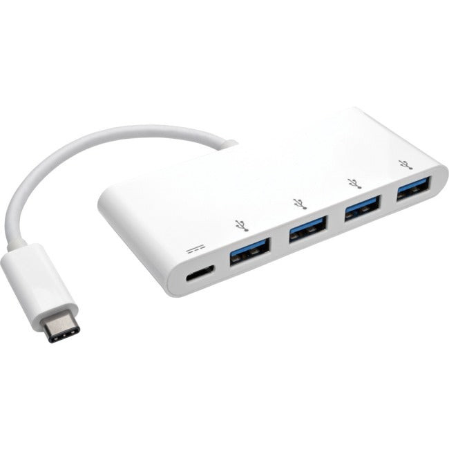 Tripp Lite 4-Port USB 3.1 Gen 1 Portable Hub, USB-C to (x4) USB-A, with USB-C Charging Port