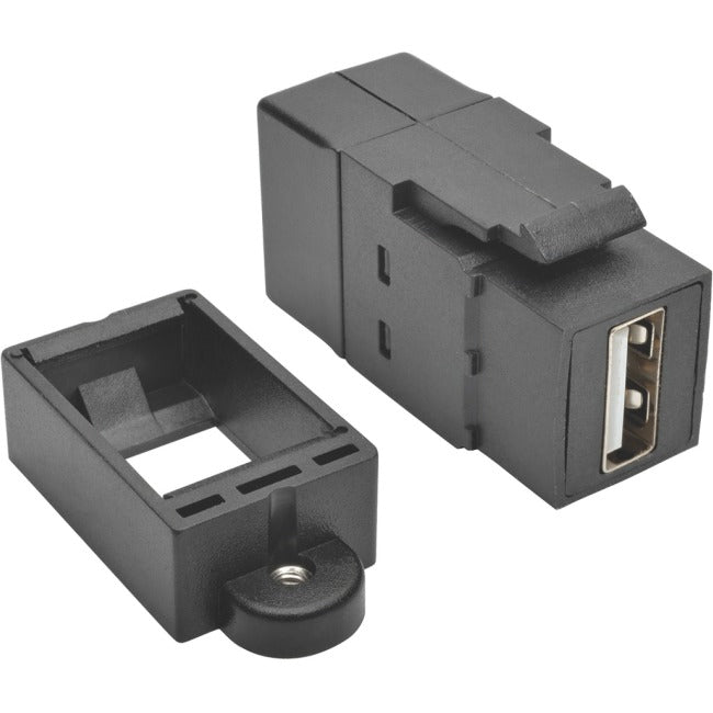 Tripp Lite USB 2.0 All-in-One Keystone-Panel Mount Coupler (F-F), Black