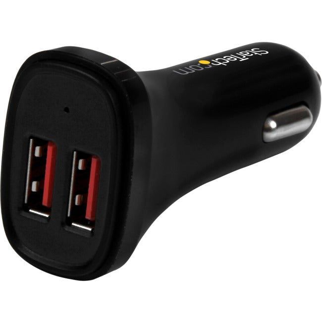 Star Tech.com Dual Port USB Car Charger - Black - High Power 24W-4.8A - 2 port USB Car Charger - Charge two tablets at once