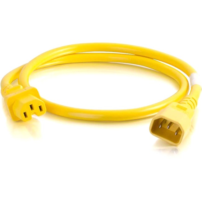 C2G 10ft 18AWG Power Cord (IEC320C14 to IEC320C13) - Yellow