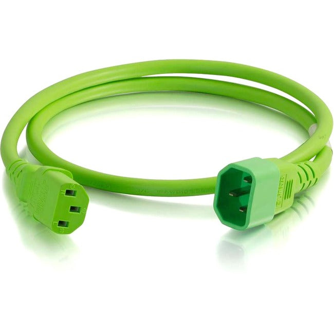 C2G 3ft 14AWG Power Cord (IEC320C14 to IEC320C13) - Green