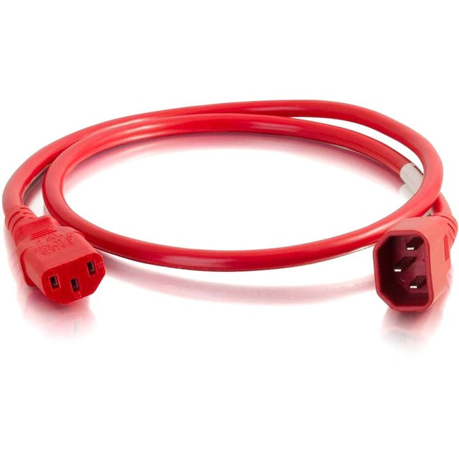 C2G 4ft 14AWG Power Cord (IEC320C14 to IEC320C13) -Red