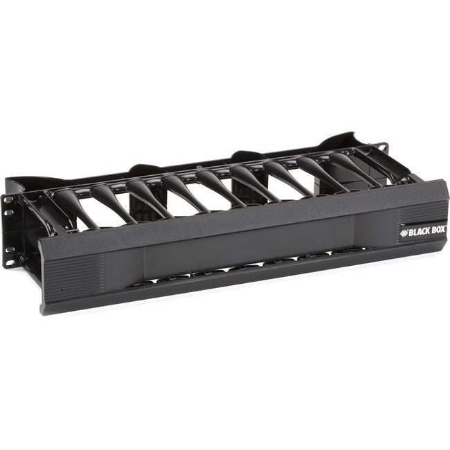 Black Box Horizontal IT Rackmount Cable Manager - 2U, 19" , Single-Sided, Black