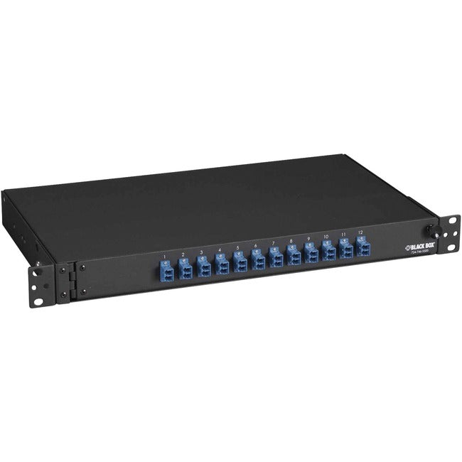 Black Box Rackmount Preloaded Fiber Enclosure - 1U, (12) Duplex LC Pair