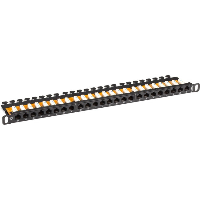 Black Box SpaceGAIN CAT5e Patch Panel - 1-2U, Unshielded, 24-Port