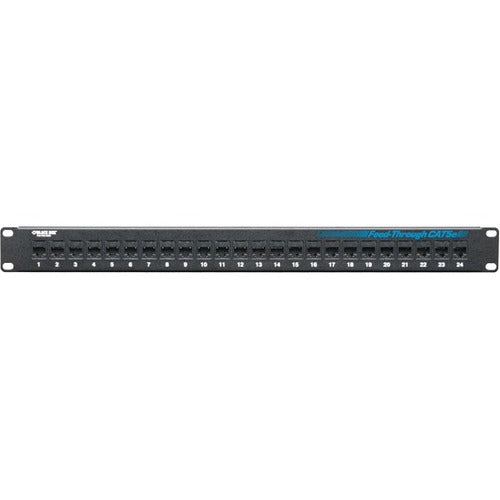 Black Box CAT5e Feed-Through Patch Panel - 1U, Unshielded, 24-Port